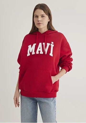 Mavi Logo Bakılı Kadın Oversize Sweatshirt-1600361-86417