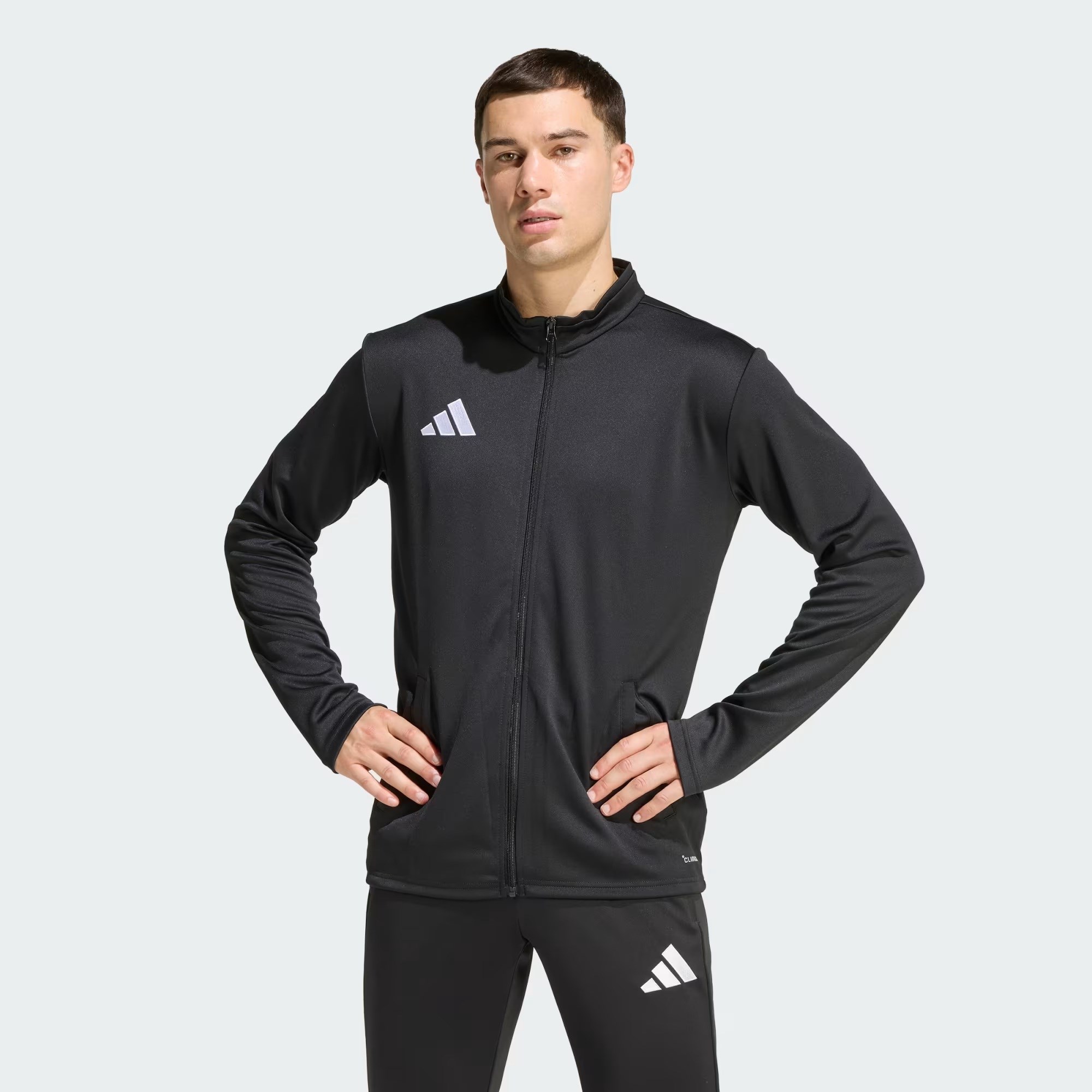 Adidas ENT26  Black/Whıte Erkek Tam Fermuarlı Sweatshirt JZ6587