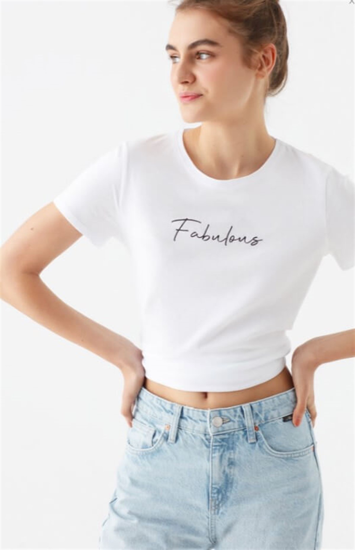 Mavi Fabulous Baskılı  Beyaz Kadın T-Shirt