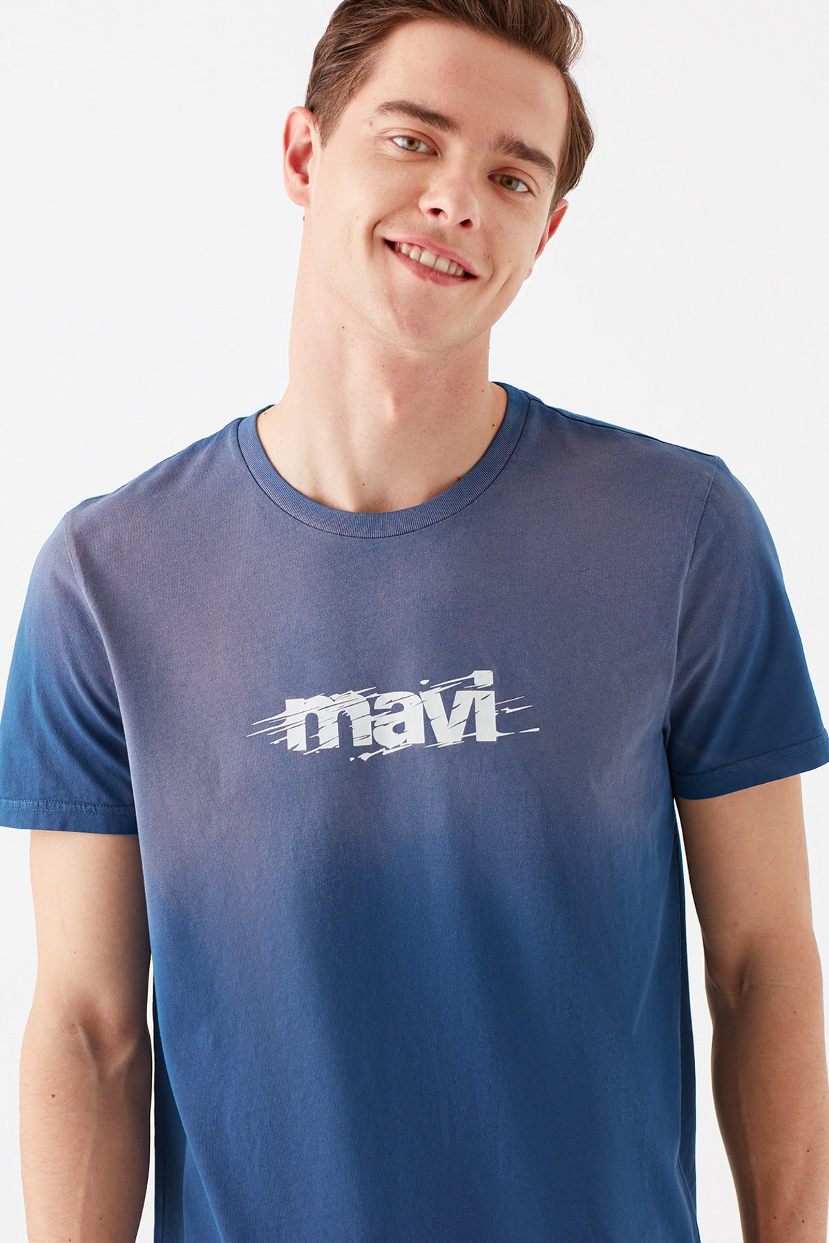 Mavi  Baskılı  İndigo  Erkek T-Shirt