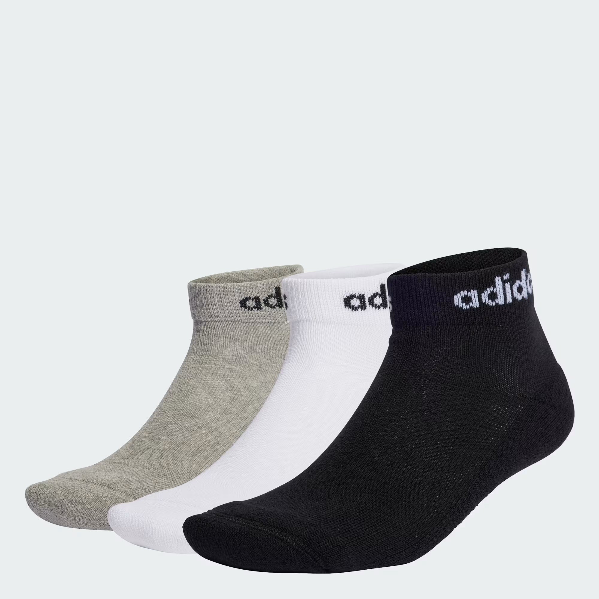 Adidas C Lın Ankle 3P   Mgreyh/Whıte/Black Unisex Çorap IC1304