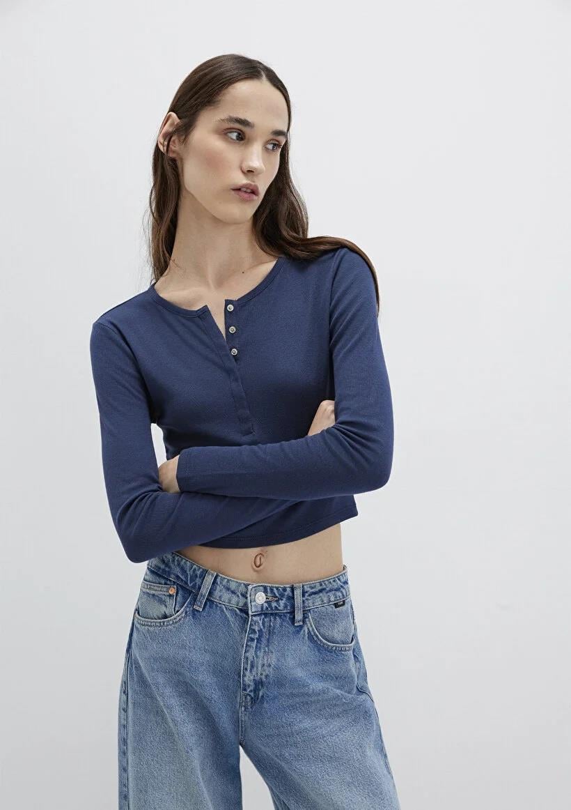 Mavi İndigo Mavi Kadın Uzun Kol T-Shirt 1613403-70487