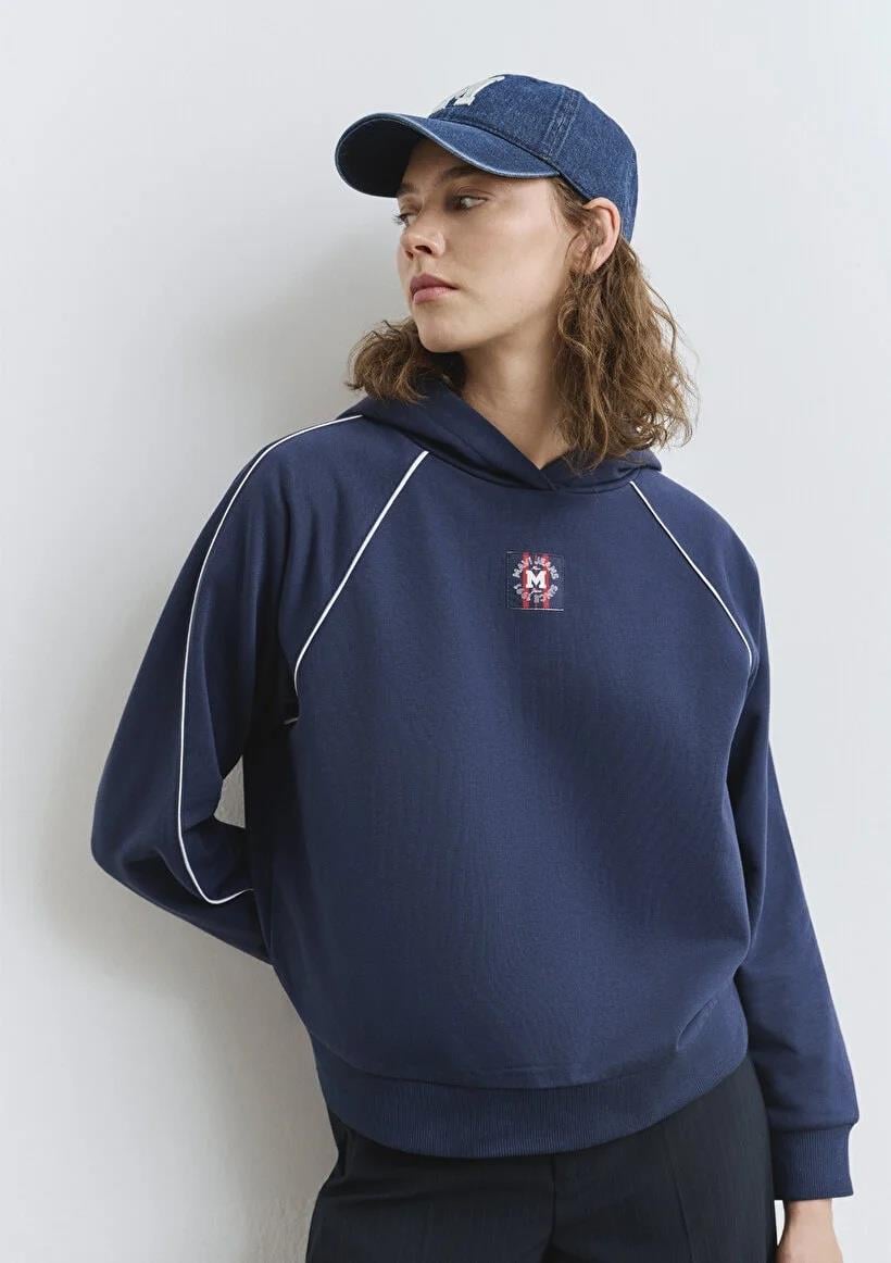 Mavi Kapişonlu  Denizci Mavi Kadın Sweatshirt 1S10362-87518