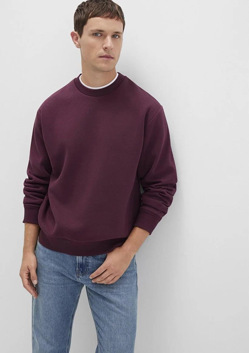 Mavi Bisiklet Yaka   Şarap Bordo Erkek Sweatshirt 0S10276-70434