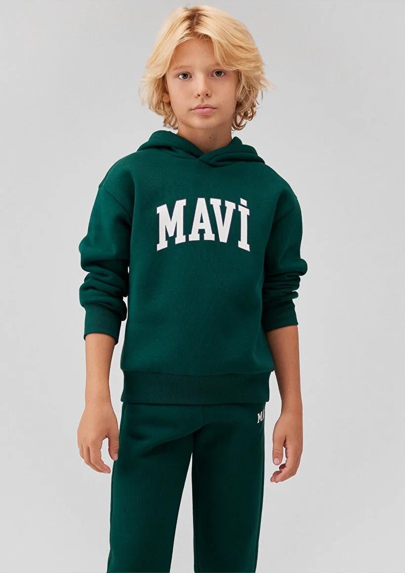 Mavi Baskılı Çocuk Sweatshirt