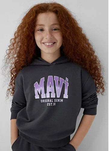 Mavi Logo Baskılı Çocuk Sweatshirt-7S10179-70087