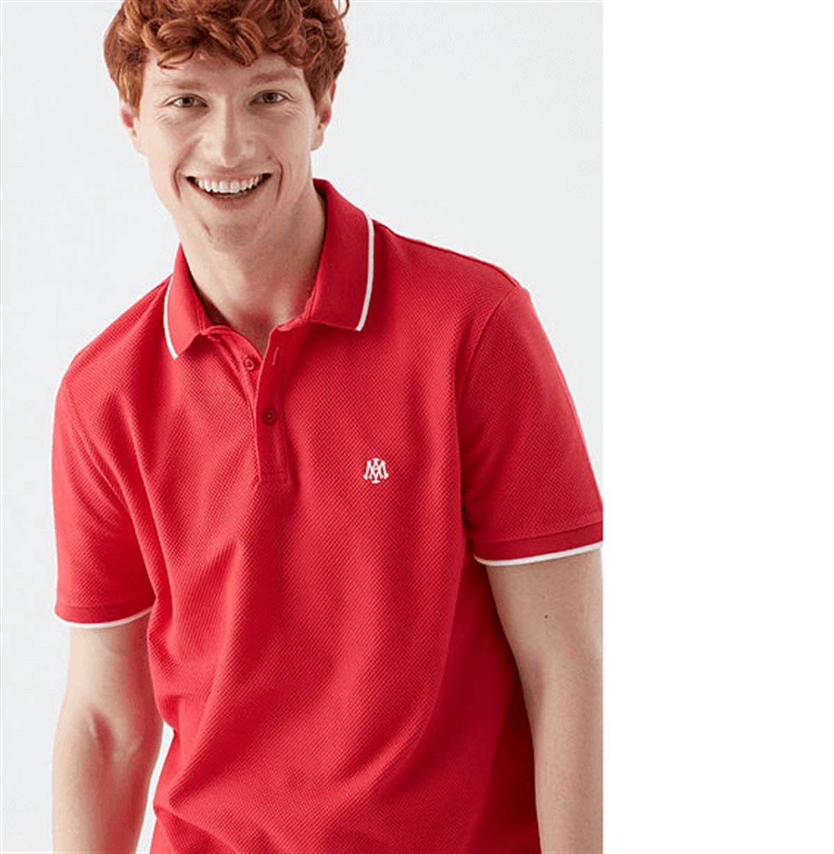 Mavi Polo T-Shirt Kırmızı Erkek T-Shirt