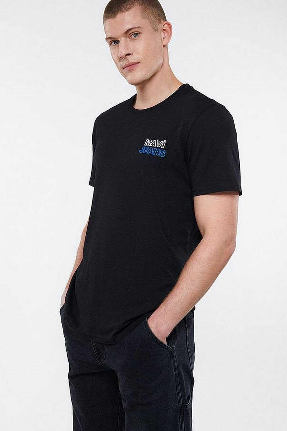 Mavi Baskılı Siyah Erkek T-Shirt 066841-900