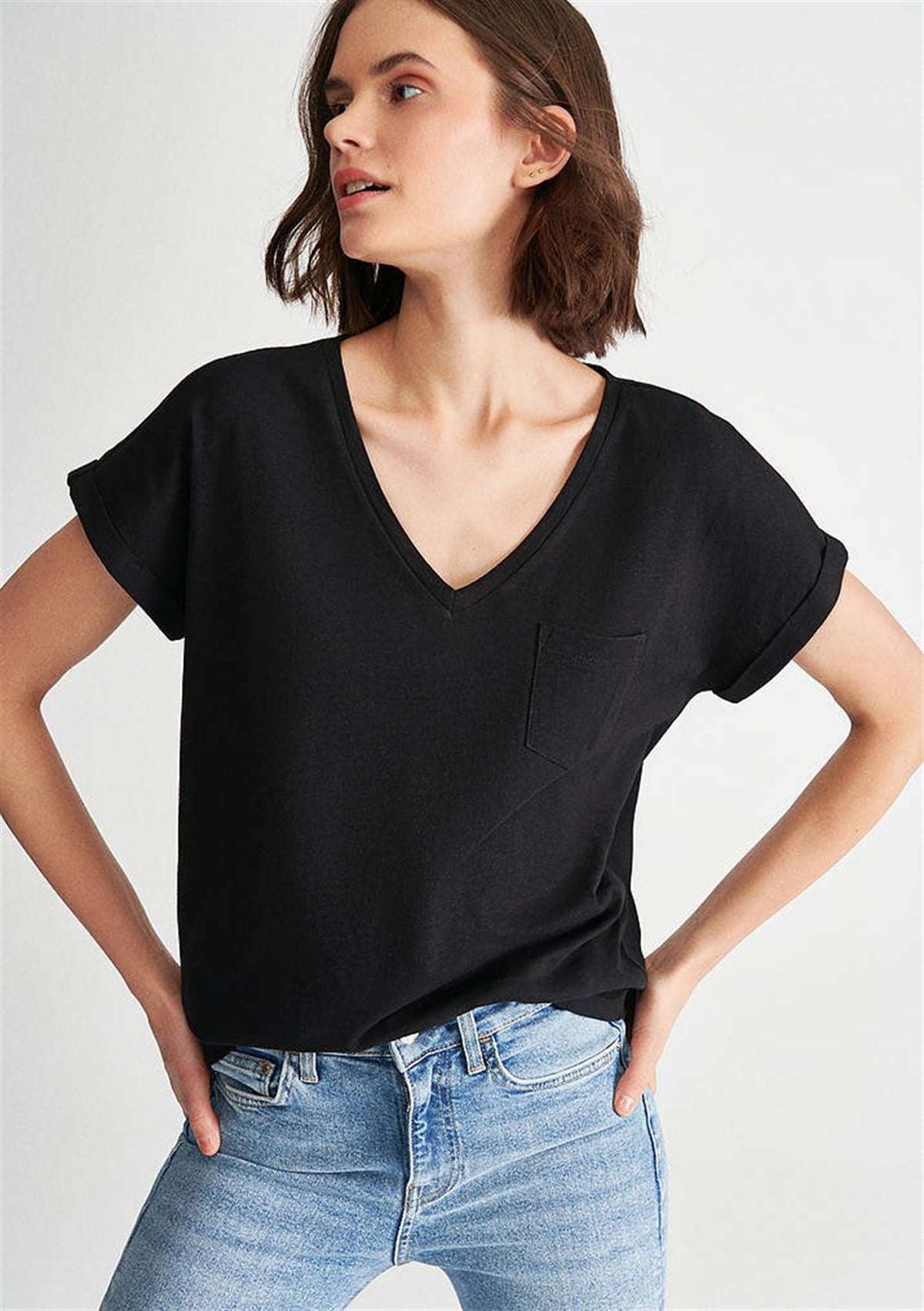 Mavi Basic Kadın T-Shirt Siyah