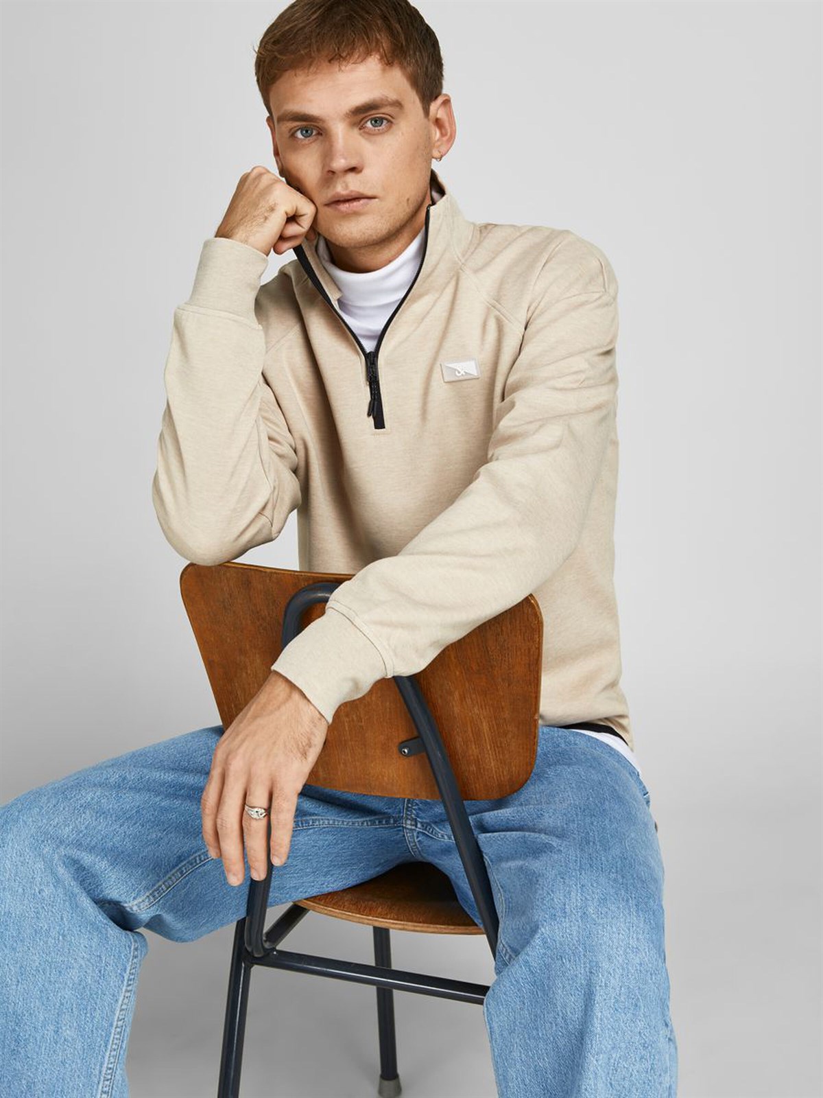 Jack&Jones Jcoaır Half Zıp Erkek Sweatshirt 12204920