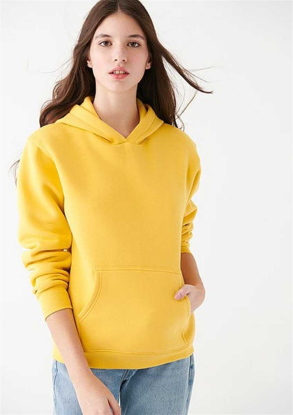 Mavi Kapişonlu Sweatshirt Kadın Açık Hardal 167299-71339