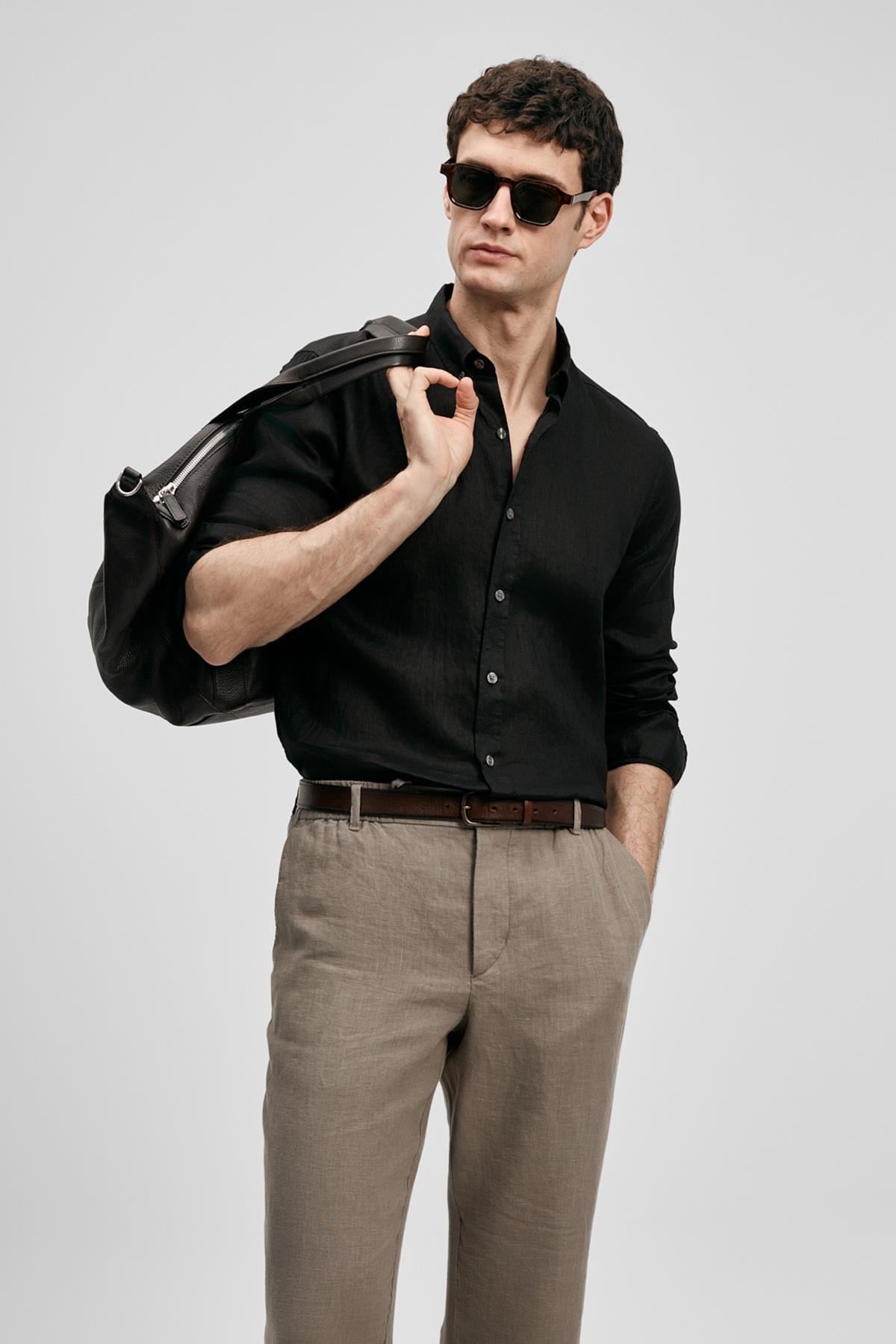 Lufian Pitaya Erkek Keten Gömlek Comfort Fit-111010654