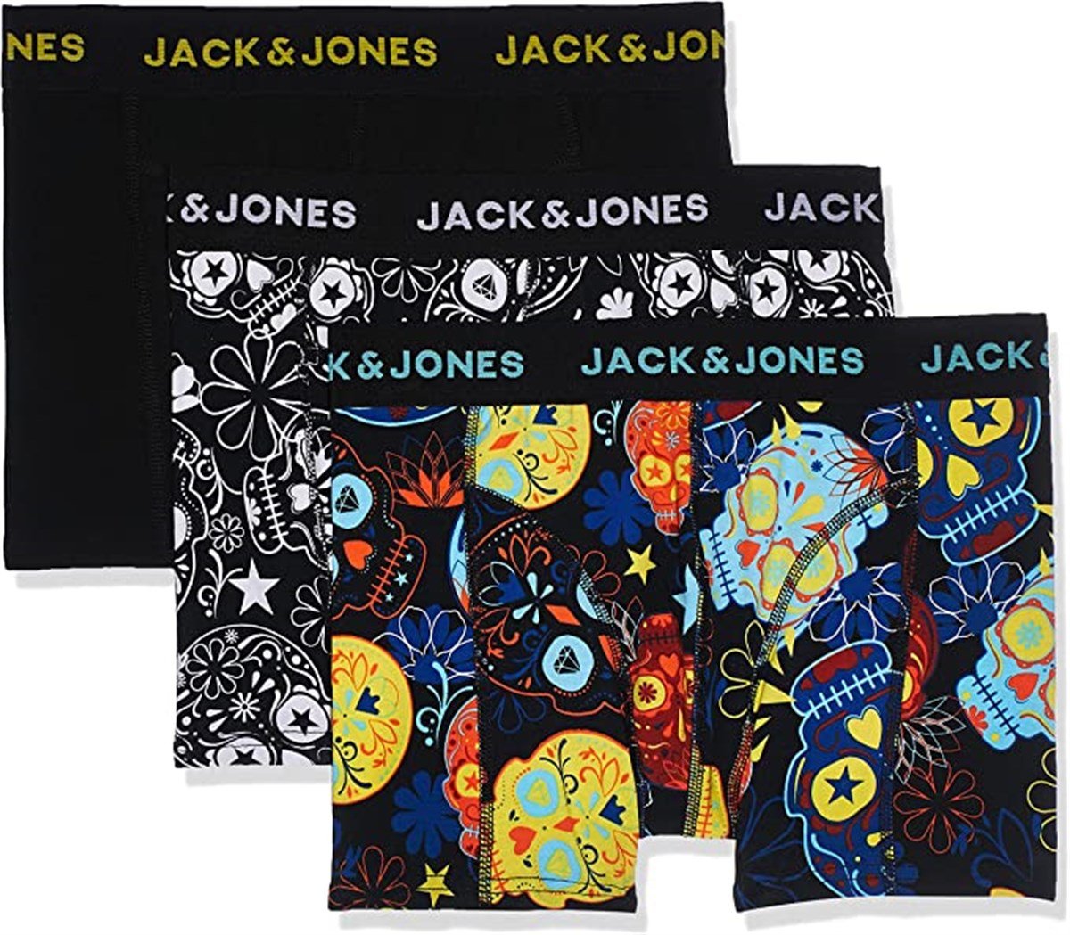 Jack&Jones  Jacsugar Skull Trunks 3 Pack. Noos Erkek Boxer 12185485