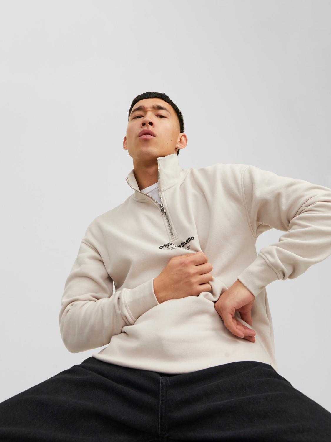 Jack&Jones Orıgınals Jorvesterbro Sweat Quarter Zıp Hn Sn Erkek Sweatshirt 12241777