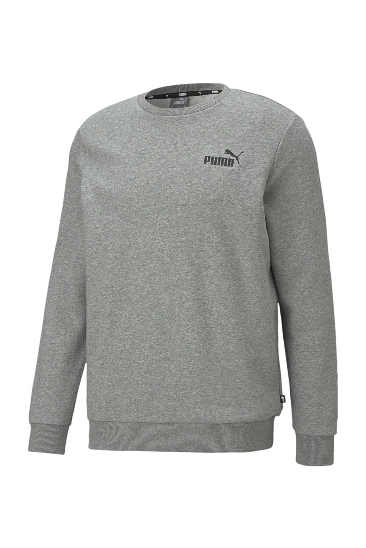 Puma Ess Small Logo Crew  Medium Gray Heath Erkek Sweatshırt 58668403