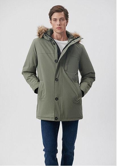 Mavi Kapişonlu Erkek Parka 010463-85485