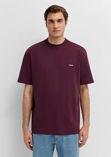 Mavi Mavi Baskılı  Şarap Bordo Erkek T-Shirt 0612216-70434