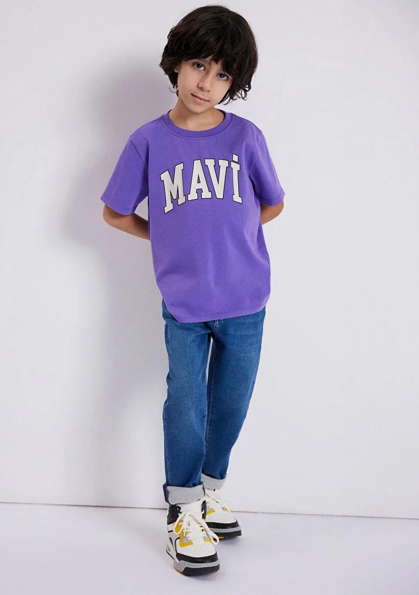 Mavi Mavi Logo Baskılı Mor Tişört 6610030-70606