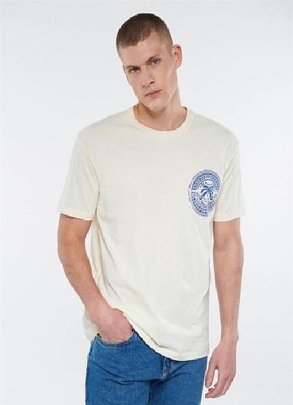 Mavi Baskılı Tişört Kum Beji Erkek 0611559-70134