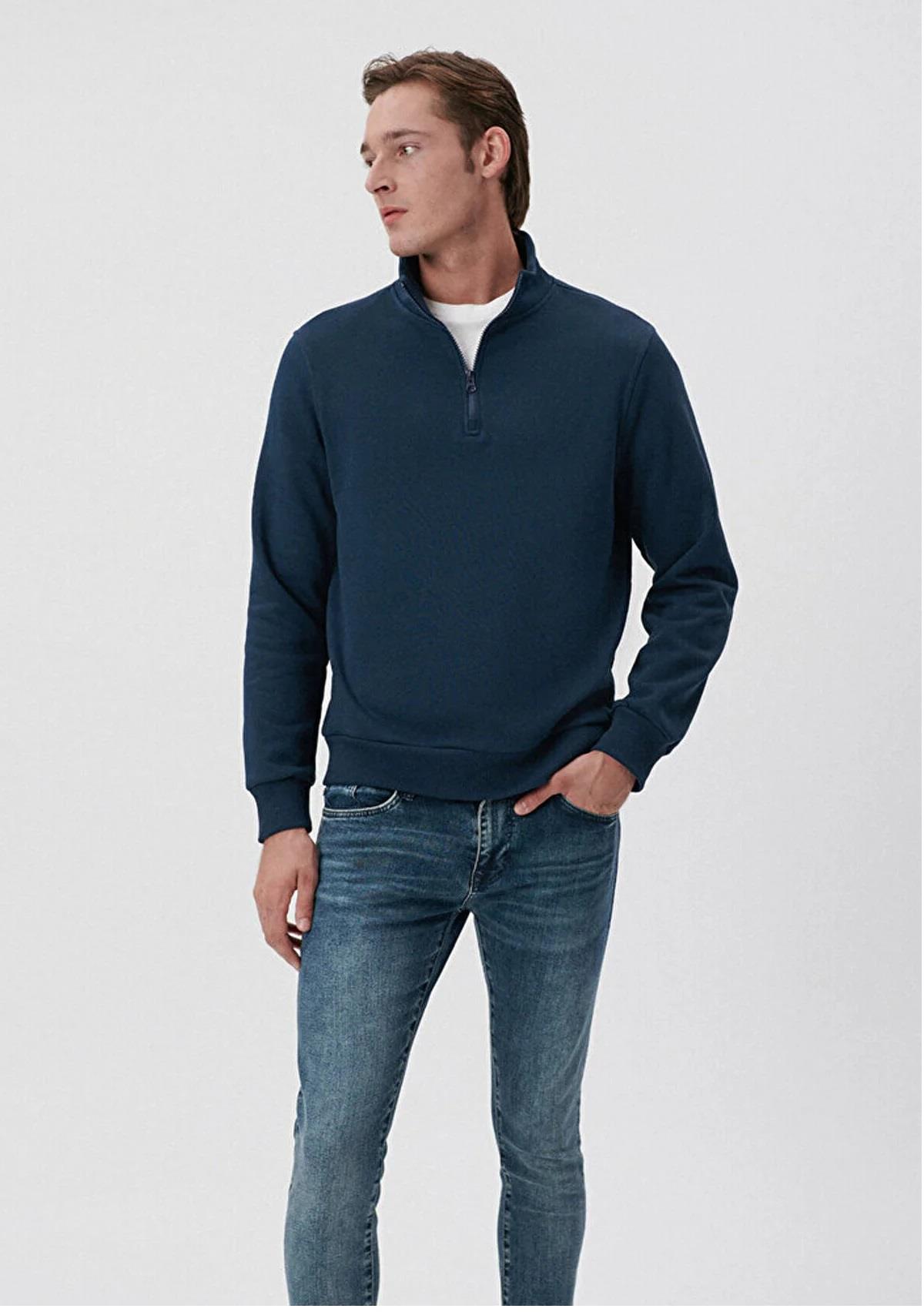 Mavi Yarım Fermuarlı Sweatshirt Gece Lacivert 0610908-70490