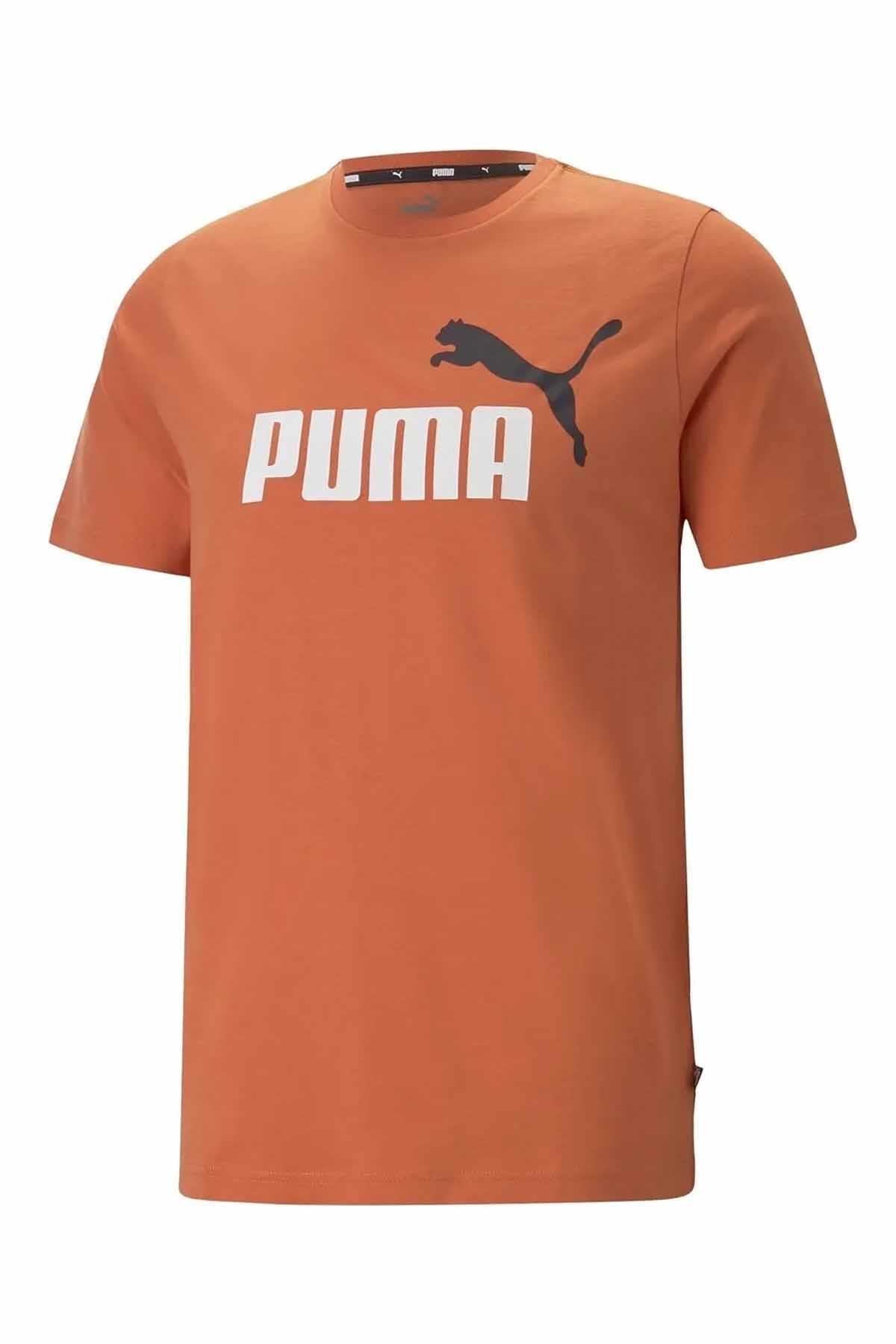 Puma ESS+ 2 Col Logo Tee Chili Powder Erkek T-shirt 58675994