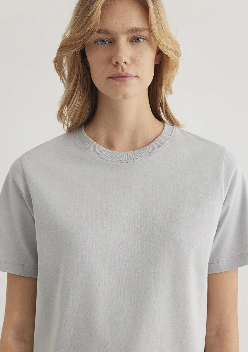 Mavi Basıc Short Sleeve Tee Açık Gri Kadın T-Shirt 1600965-70075