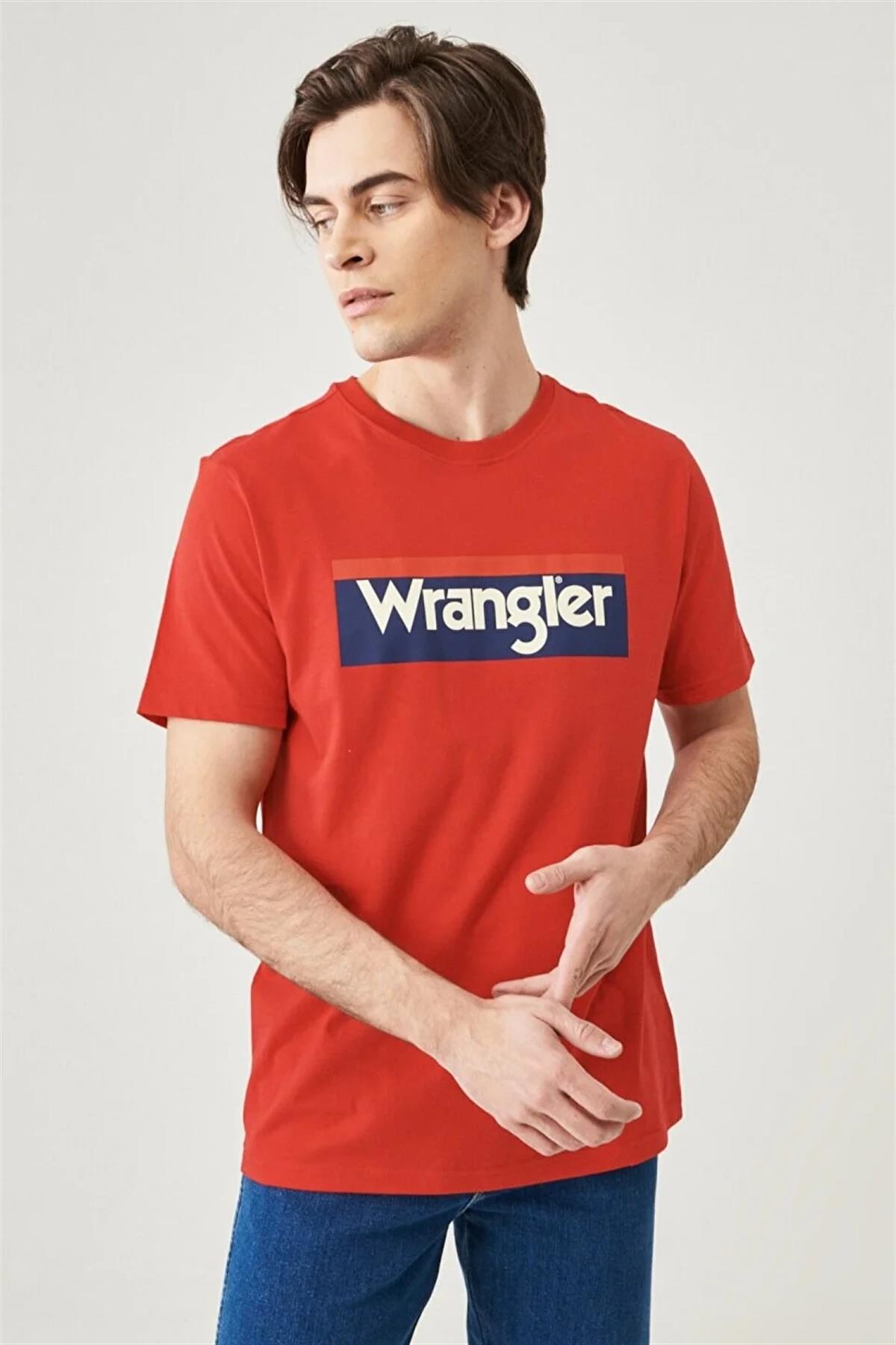 Wrangler Lightweight SS 3Color Logo Crew Neck Bisiklet Yaka T-shirt W7H4D3XWO