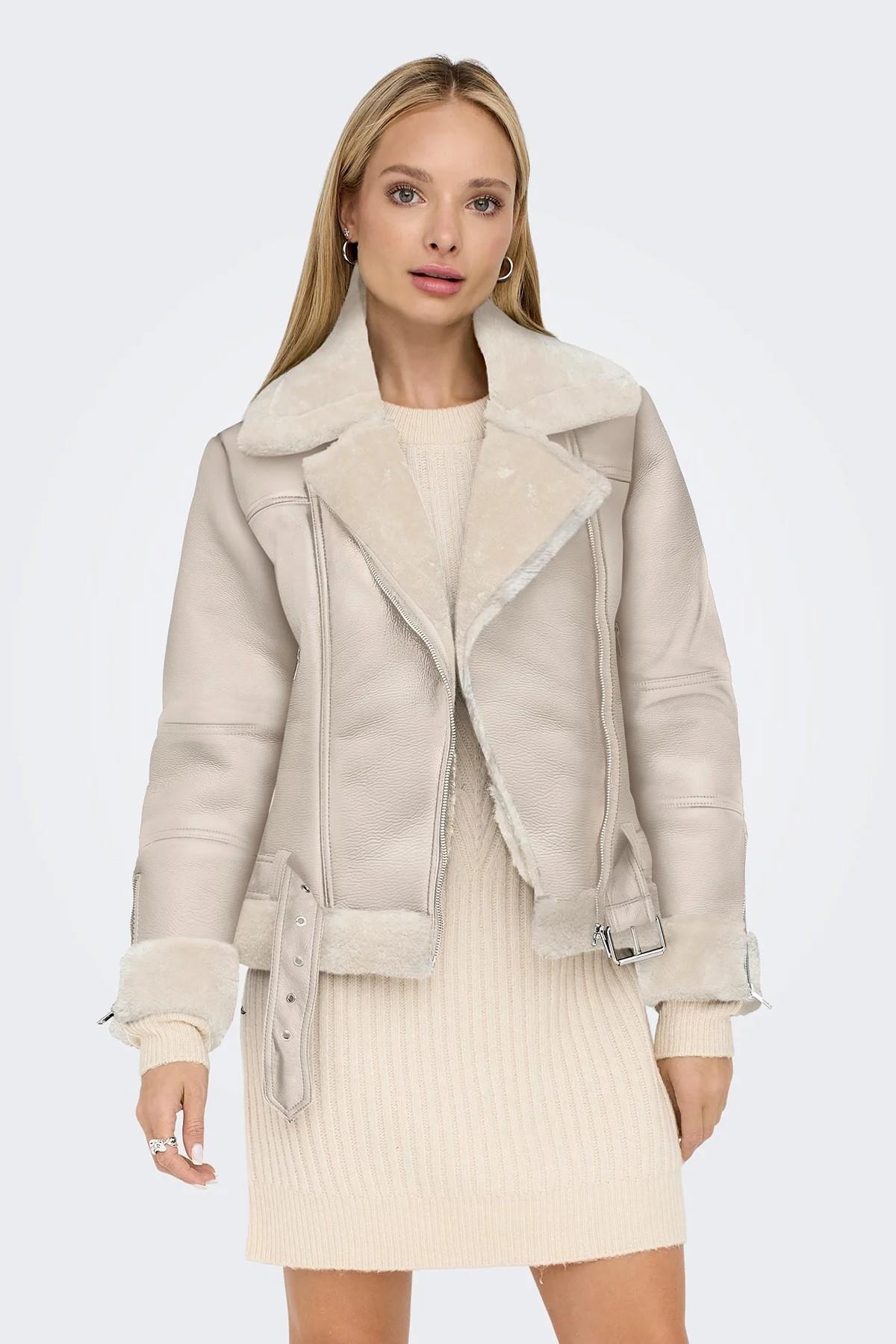 Only Onlagnete Faux Leather Bıker Kadın Mont