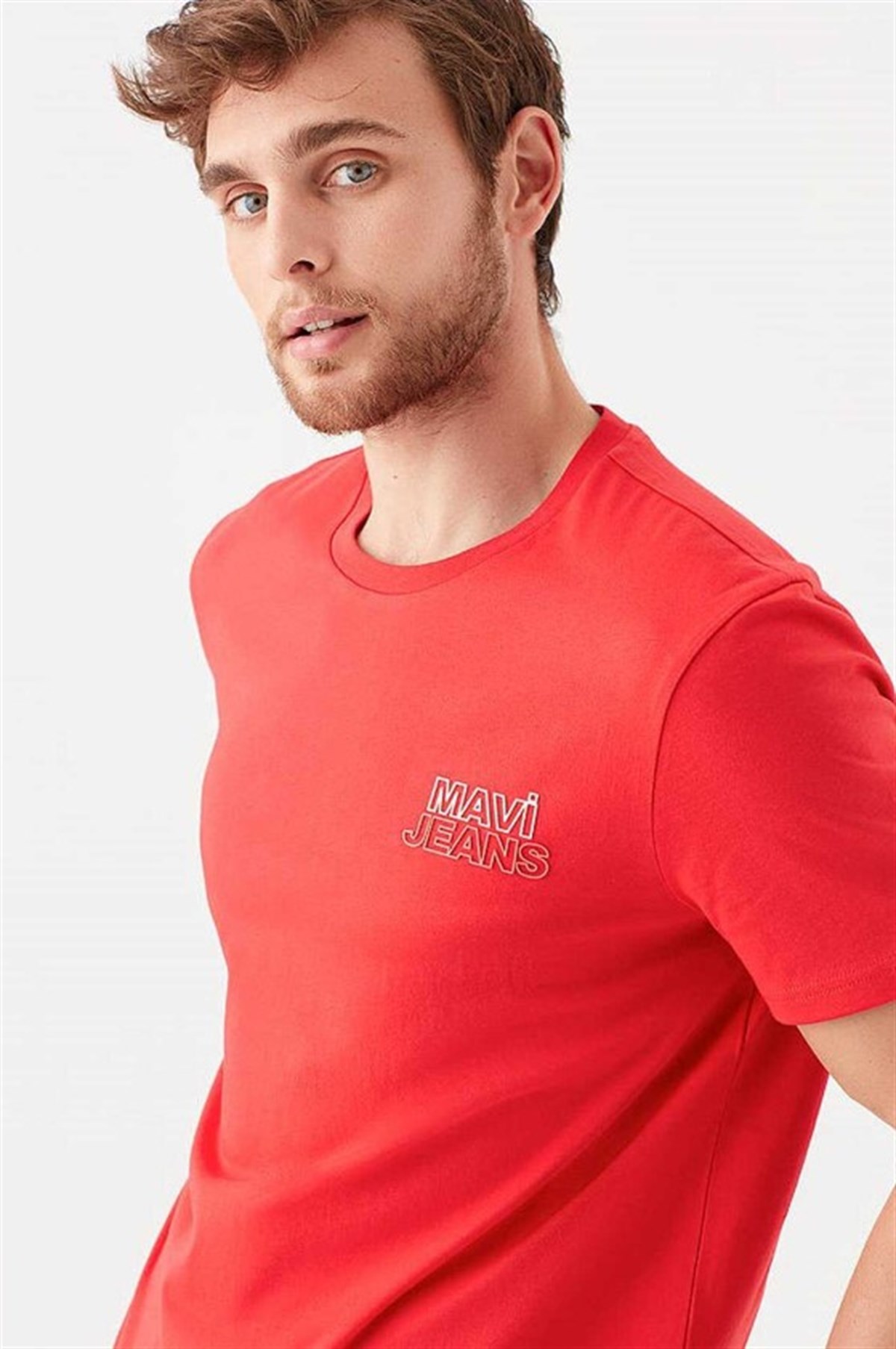 Mavi Baskılı  Erkek T-Shirt