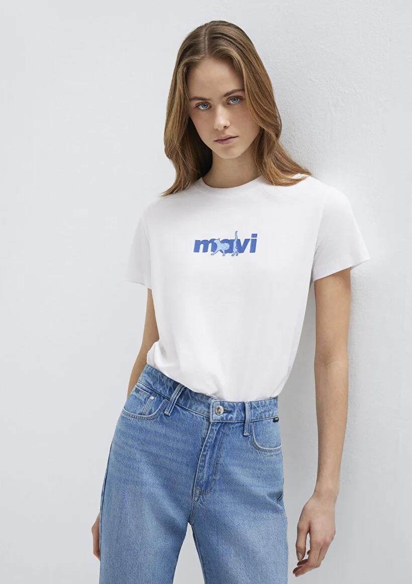 Mavi Mavi Baskılı Kadın T-shirt 1613287-620