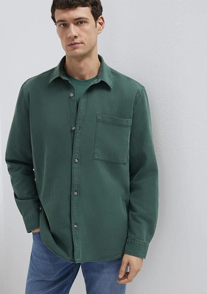 Mavi Cepli  Bistro Green Erkek Gömlek