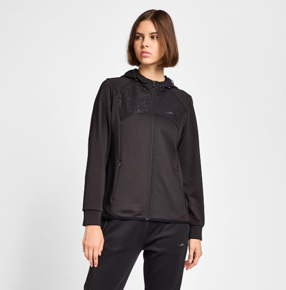 Lescon 25B-2001 Kadın Koşu Fermuarlı Kapşonlu Üst Sweatshirt 25BTBK002001