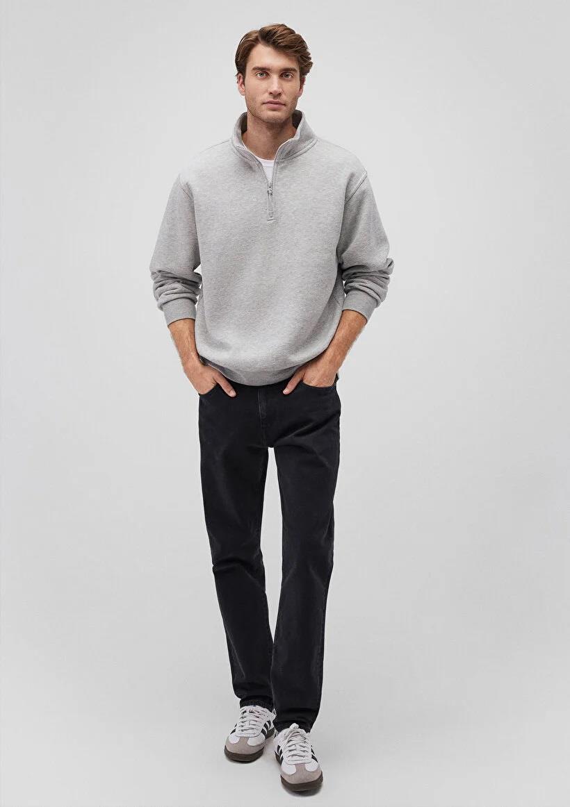 Mavi Yarım Fermuarlı Unisex Sweatshirt 0S10278-80196