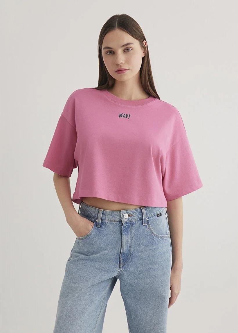 Mavi Yuvarlak Yaka Kısa Kollu Kadın T-Shirt 1611585-84670
