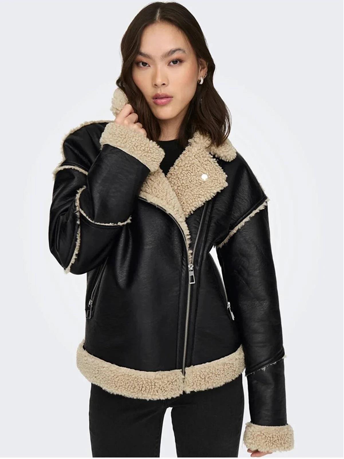 Only Onlwılma Faux Leath Sherpa Mont  15293010