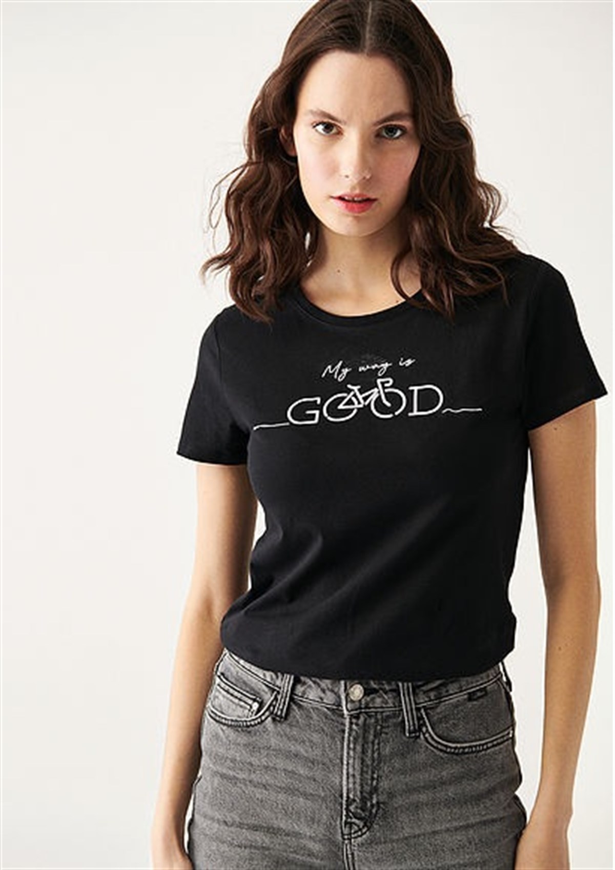 Mavi Good Baskılı Tişört Siyah