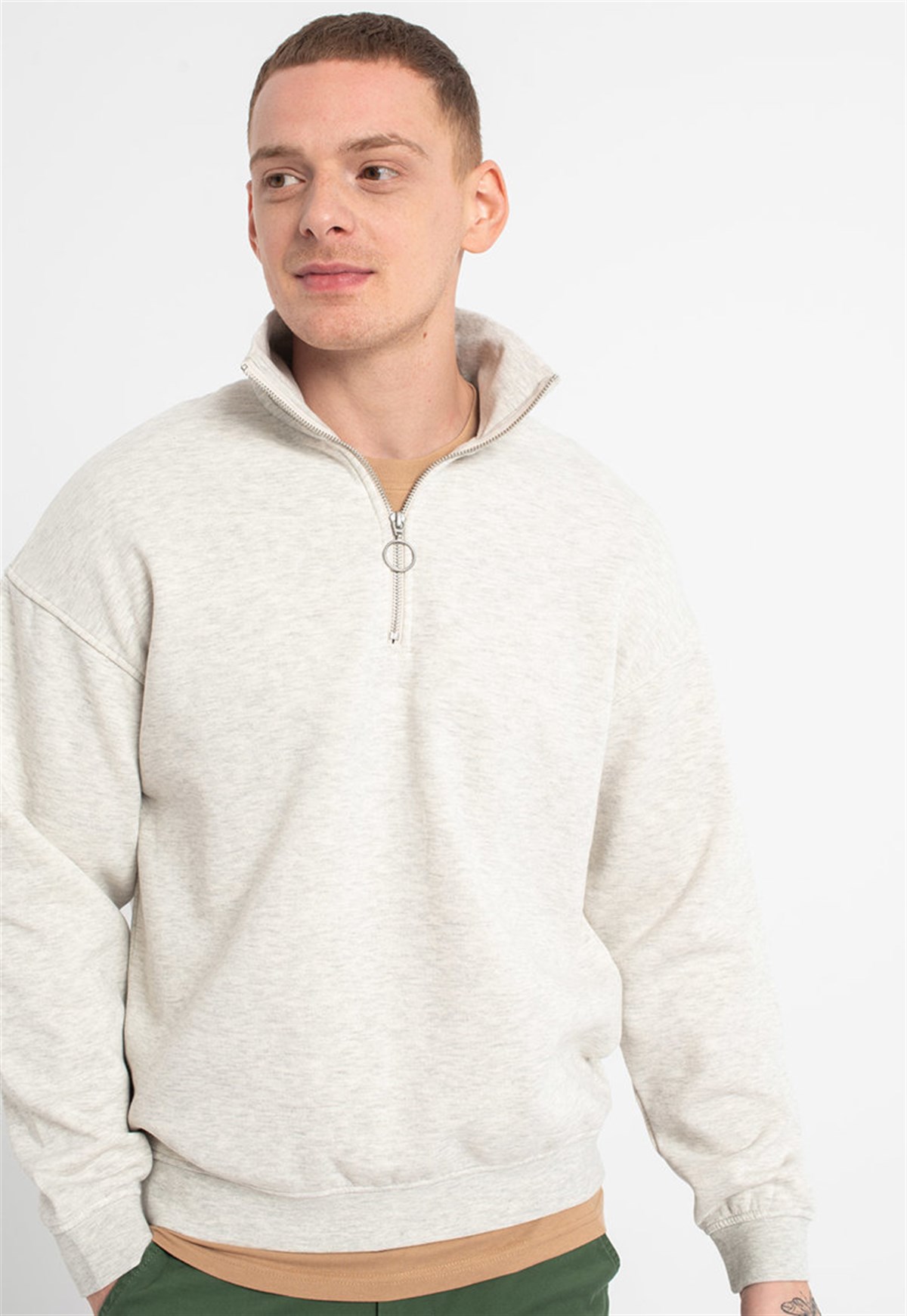 Jack&Jones Jorbrınk Quarter Zıp Erkek Sweatshirt 12195145