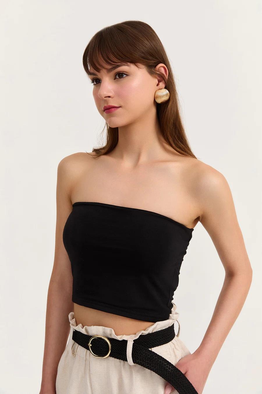 Quzu Straplez Crop Top 24Y23369