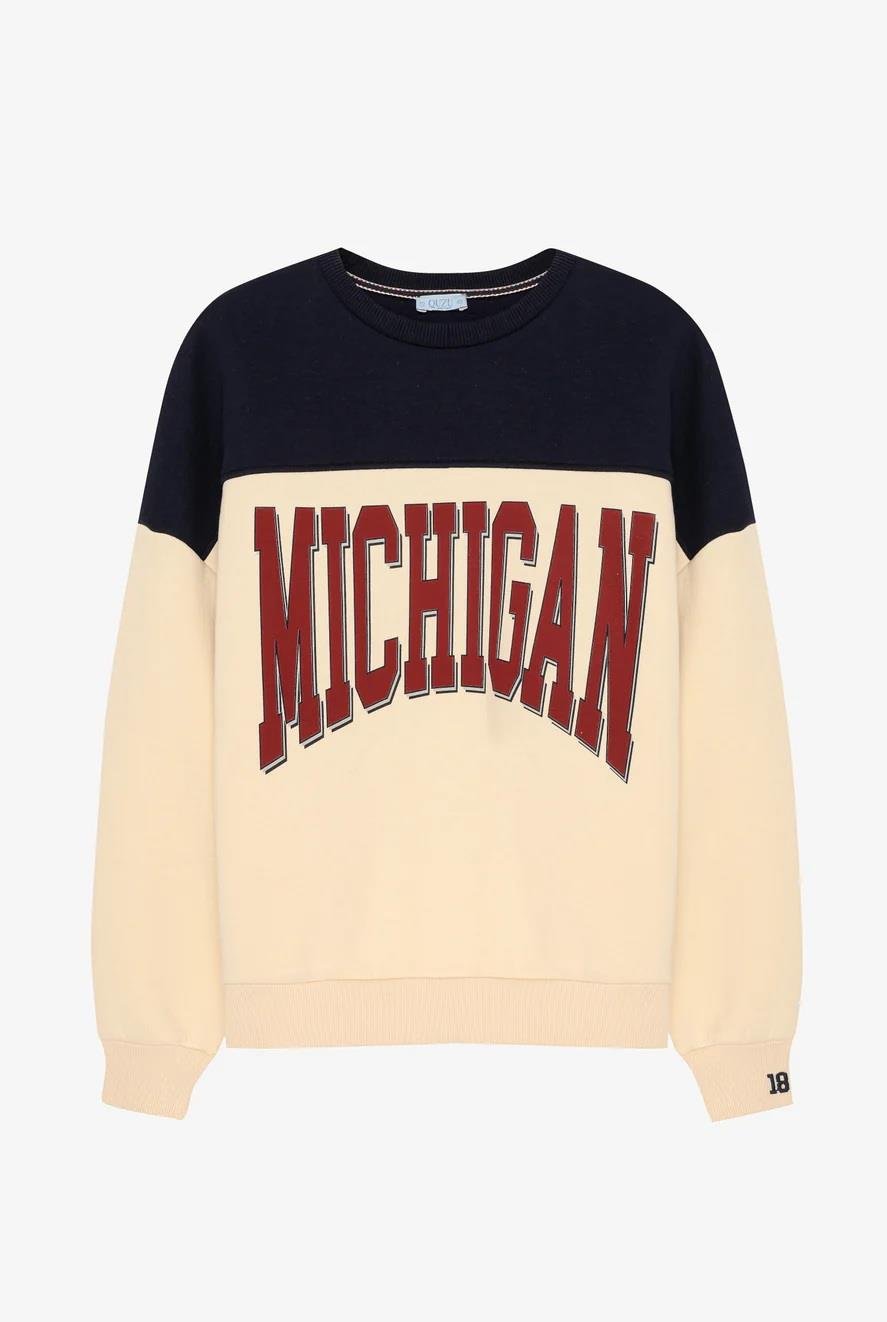 Quzu Kontrast Renkli Sweatshirt