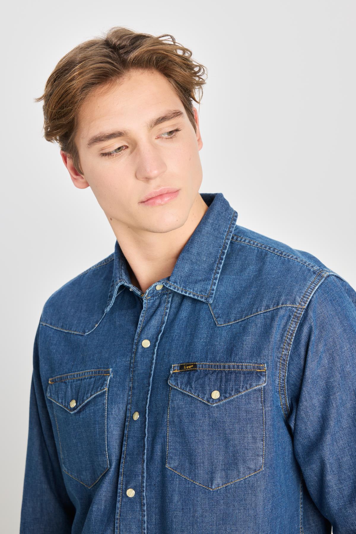 Lee Uzun Kollu Jean Erkek Gömlek