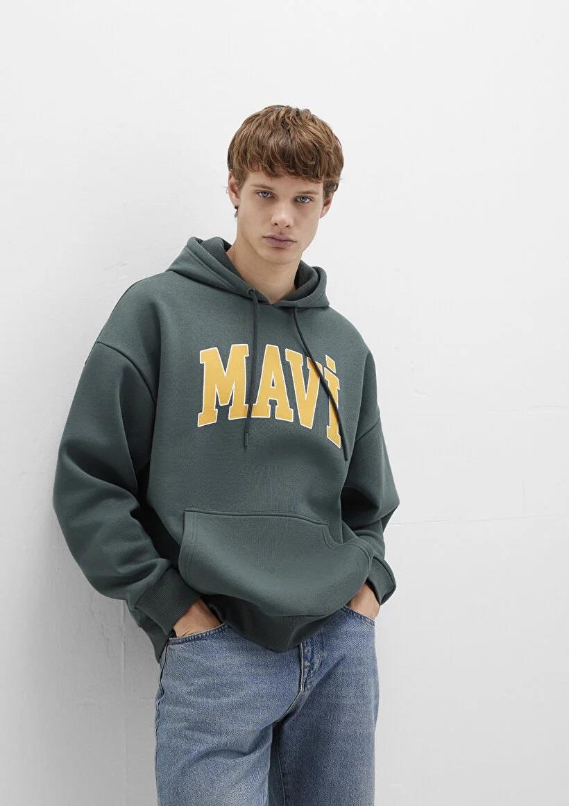 Mavi Mavi Baskılı  Yosun Yeşili Erkek Sweatshirt 067149-71598
