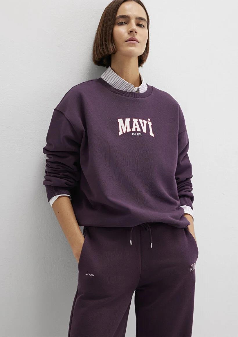 Mavi Logo Baskılı  Plum Perfect Kadın Sweatshirt 1S10372-70635