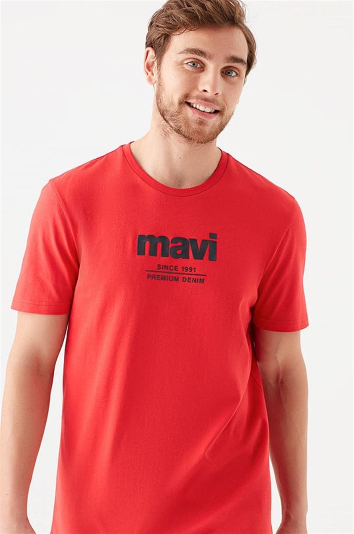 Mavi Sınce 1991 Baskılı  Kırmızı Erkek T-Shirt 066849-33203