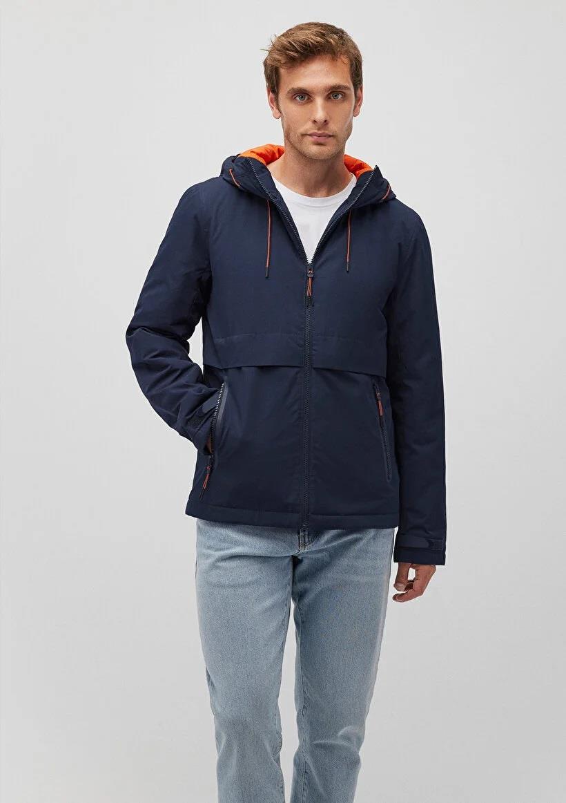 Mavi Kapşonlu Erkek Mont 0110268-86623