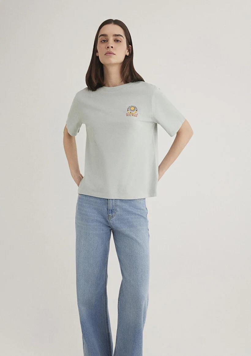 Mavi Astroloji Baskılı Grafik Kadın T-shirt 1612976-70148