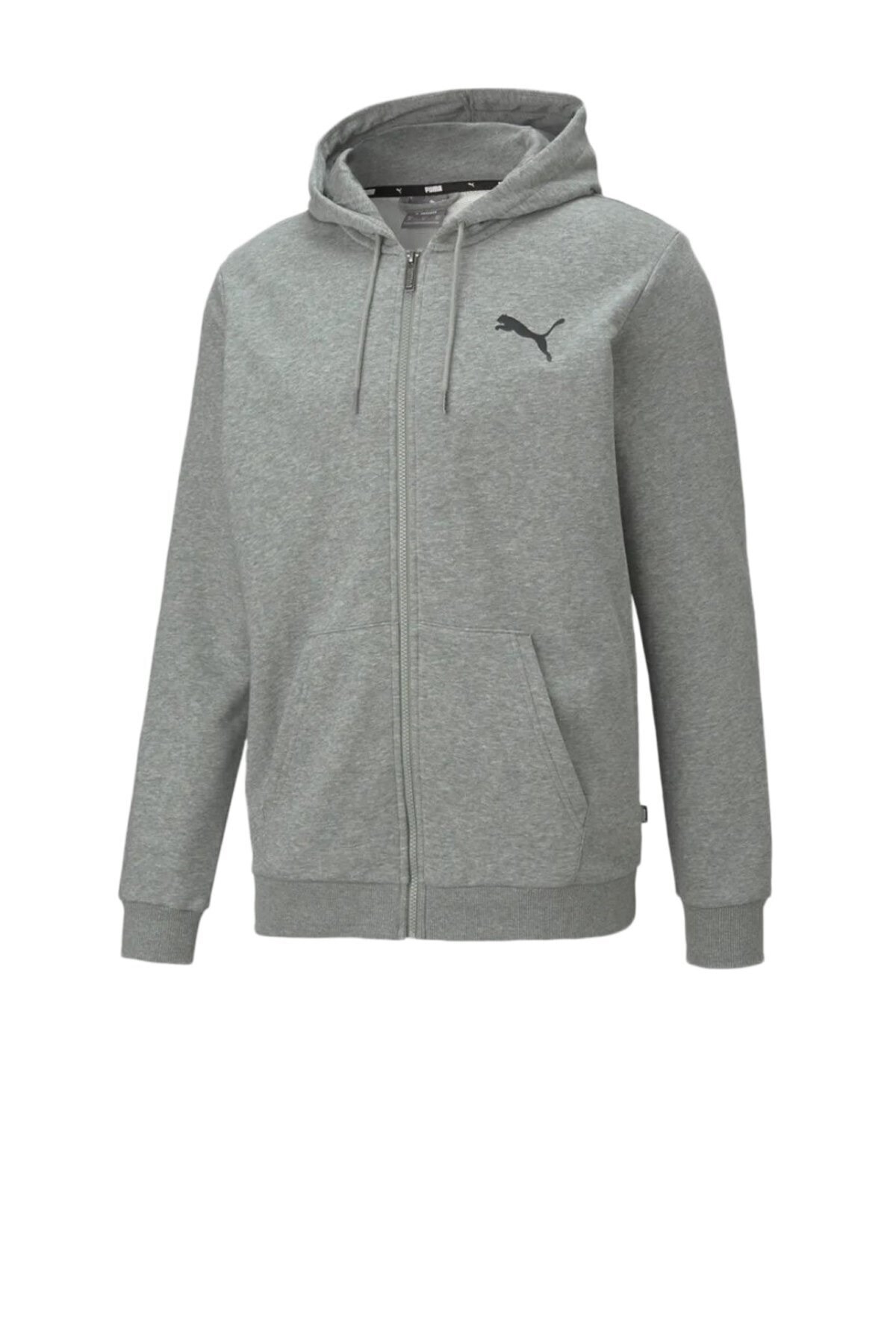 Puma Ess Small Logo Fz Hoodie  Medium Gray Erkek Sweatshırt 58670453