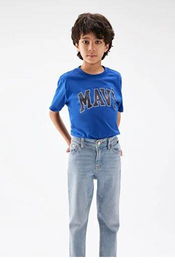 Mavi Logolu Çocuk T-shirt