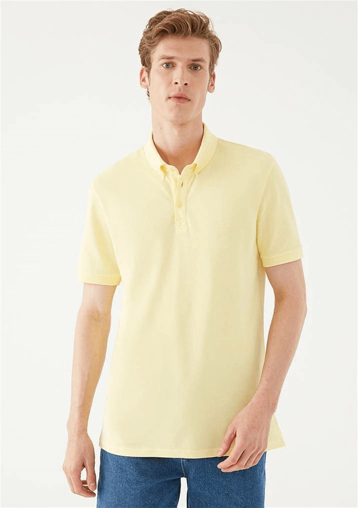 Mavi Polo T-Shirt Açık Sarı Erkek T-Shirt