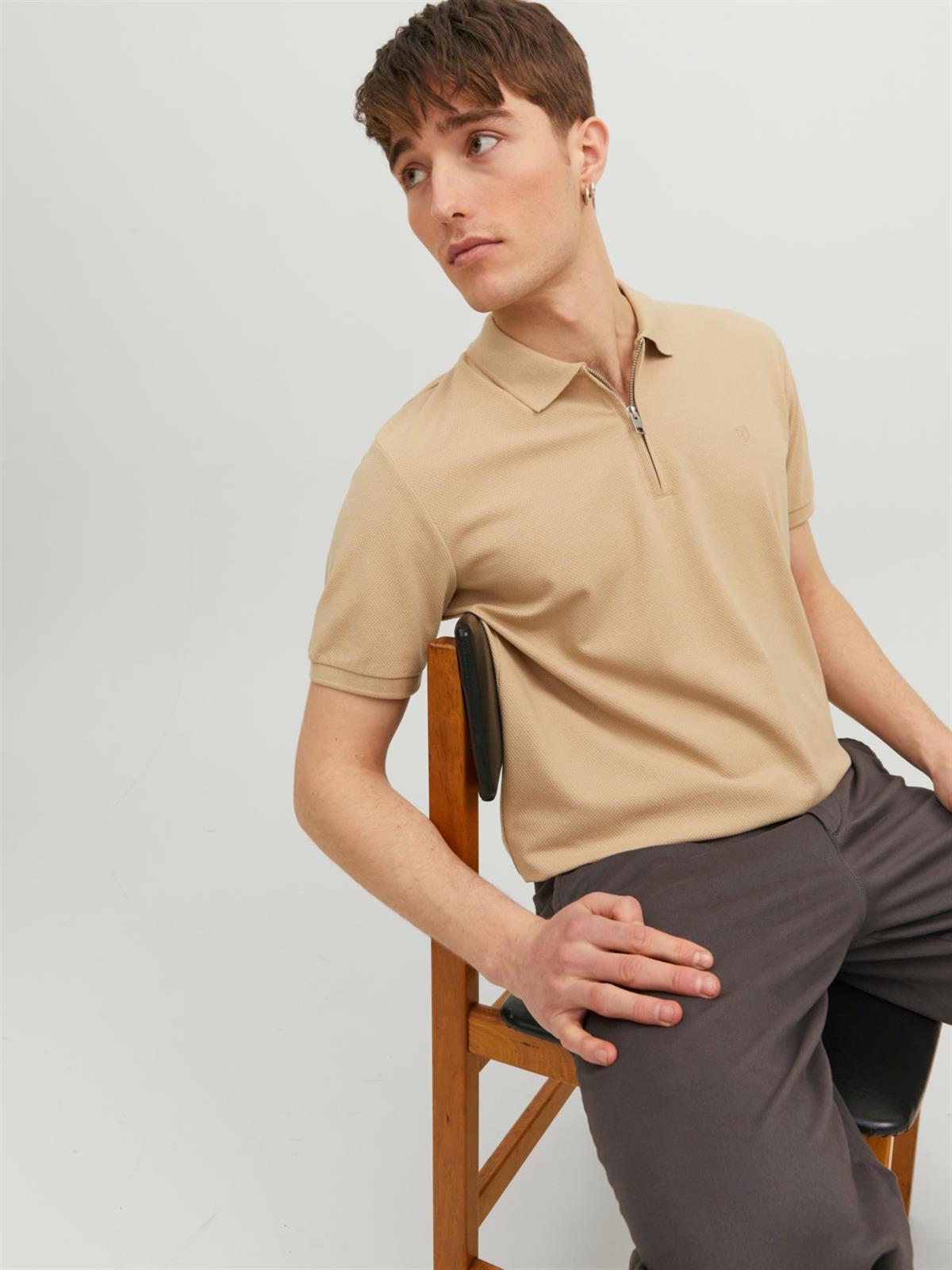 Jack&Jones Premıum Jprblascott Zıp Ss Polo Sn Erkek T-Shirt 12236235