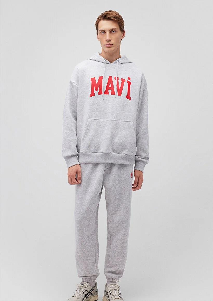 Mavi Baskılı Unisex Sweatshirt